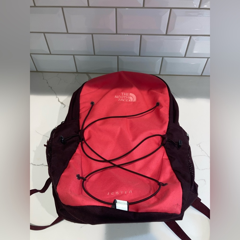 The North Face Jester Backpack Zipper Pocket Pink Pur… Gem